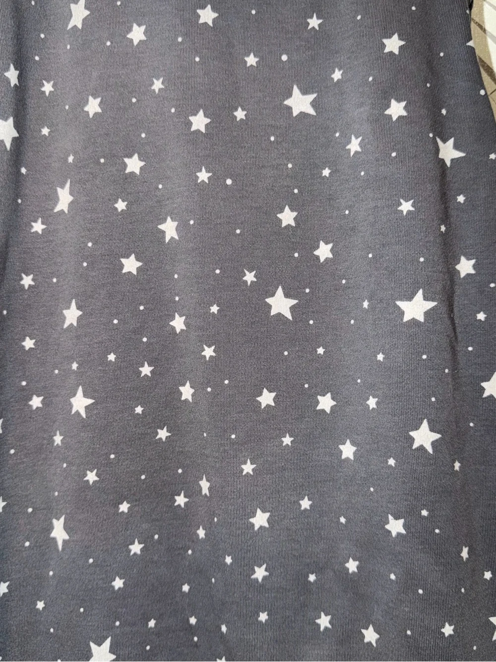 Woolino 4 Season Dark Gray Star Print Baby Sleep Sack 2-24M Merino Wool